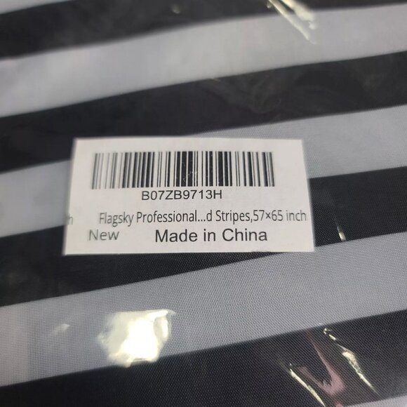 Set Of 2 The Barber Skull Faced Black/White Striped Aprons 57x65 Inches - Picture 3 of 4